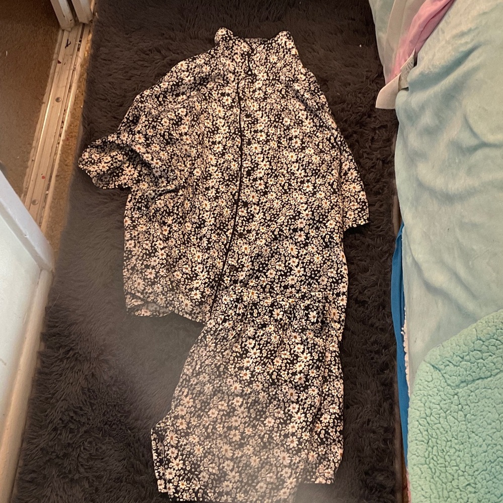 Target Black and White Floral Kids Pajama Set